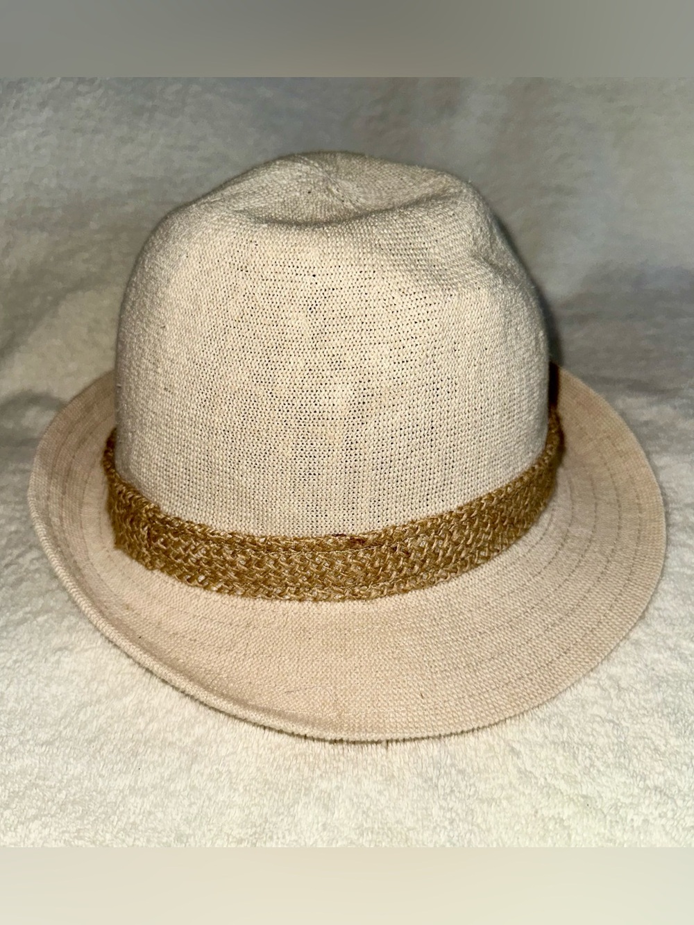 Target Hemp Sun Hat Cream Fedora Crochet Knit Boho Beach Summer Cap Size M/L